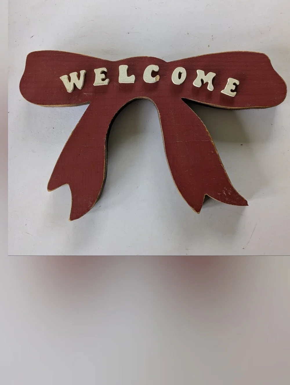 Welcome Handmade Wood Rustic Vintage Sign 1992 Back Hook for Wall Decor
